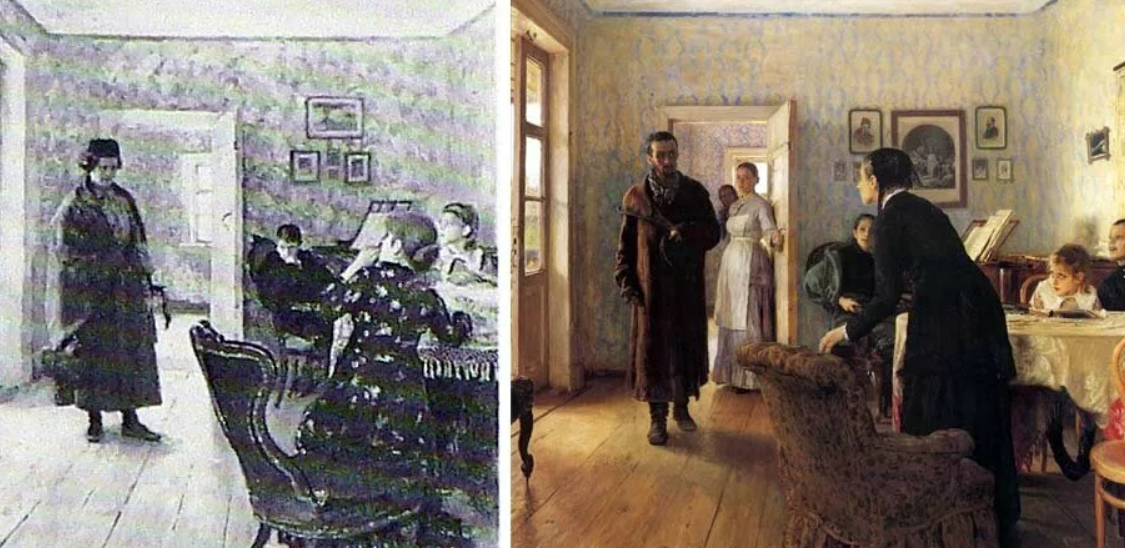 Он приходил когда его не ждали. «Не ждали» и.Репин (1884—1888). Картина Ильи Репина не ждали.