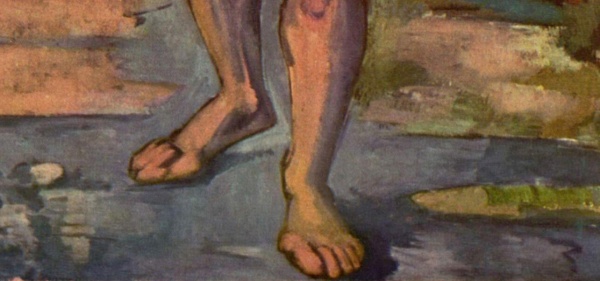 «Купальщик», Поль Сезанн 1885 г. Холст, масло. Музей современного искусства (MoMA), Нью-ЙоркПляжная тема в творчестве Сезанна использовалась неоднократно. В 1870-х годах он начал изображать