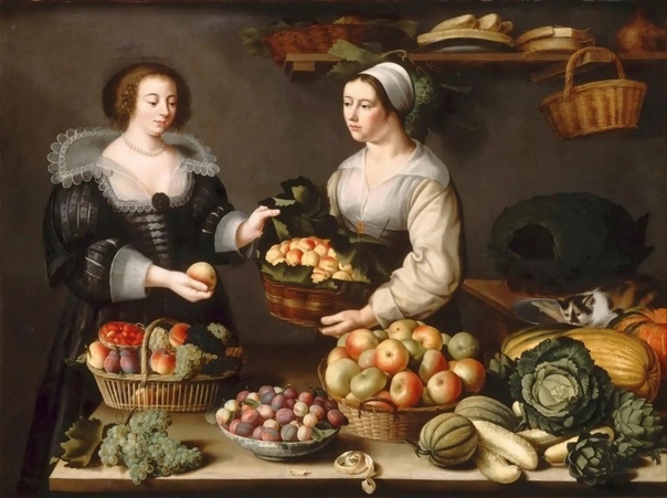 «Торговка овощами и фруктами», Луиза Муайон 1630г. Холст, масло. Размер: 120×165 см. Лувр, Париж Louise Moillon (1610 - 1696) - самый известный мастер французского натюрморта 17 столетия,