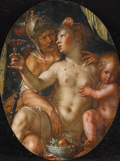 Венера, Марс и купидон, Иоахим Юттеваль 1810-е. Фонд Collection de Boer. Joachim Wtewael (Uytewael; 1566—1638) — голландский исторический живописец и гравёр. Его называют одним из последних