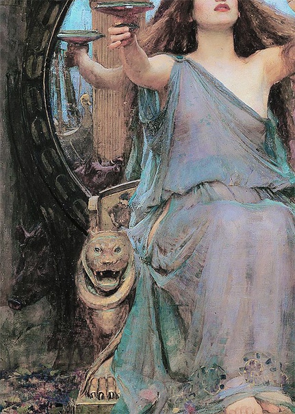 Джон Уильям Уотерхаус «Цирцея подаёт бокал Одиссею» 1891)Британский художник написал серию картин, изображающих женщин, облечённых властью, что отражало перемены со времён викторианской Британии