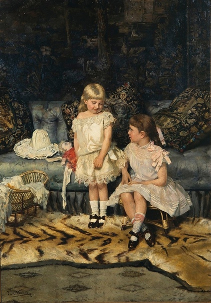 Ян Франс Верхас (1834 - 1896) Бельгийский художник реалистической школы. Он был известен своими портретами и жанровыми картинами, часто изображавшими детей бельгийской