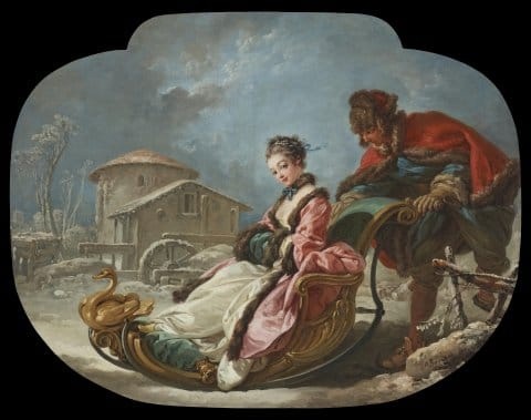 Зима (из цикла Времена года), Франсуа Буше 1755 г. Коллекция Фрика François Boucher (1703-1770) - французский живописец, гравёр, декоратор. Яркий представитель художественной культуры