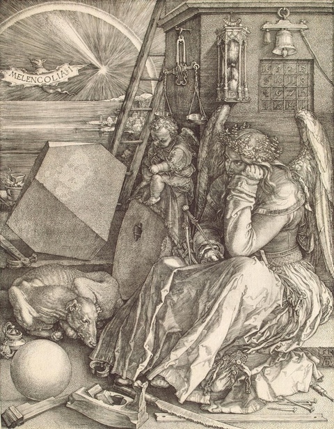 Альбрехт Дюрер (1471-1528) Меланхолия Дальновидное произведение искусства как диагностика. Апатия была знакома врачевателям в средние века, ее называли помрачением ума. Это тьма, она видна на