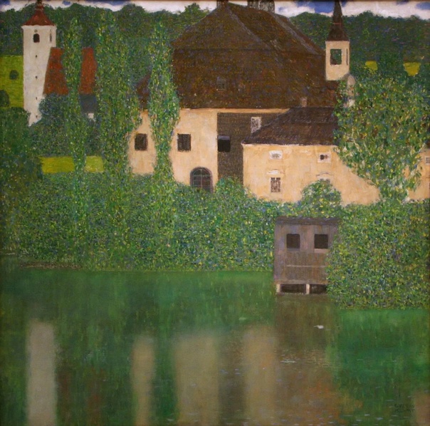 Густав Климт «Дворец у воды» Замок Каммер на озеро Аттерзее I)1908 год. Национальная галерея в Праге,