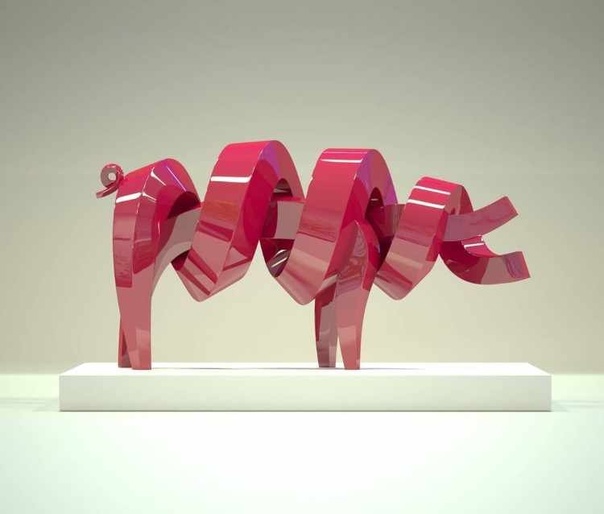 Спиральный минимализм Ли Сангсу Корейский скульптор и художник Lee Sangsoo кует разноцветных спиралевидных животных и людей, фламинго, собак, попугаев и других существ, из длинных полосок