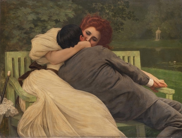 Ян ван Беерс (1852-1927) Поцелуй Был лидером группы «Van Beers clique». Начинал, как исторический художник. Создавал огромные колоритные исторические картины, пейзажи и жанровые