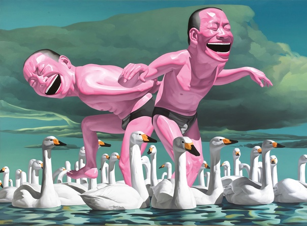 Юэ Миньцзюнь. Искусство сардонического смеха Yue Minjun - один из самых популярных и дорогих современных китайских художников. Получил широкую известность благодаря автопортретам, на которых он