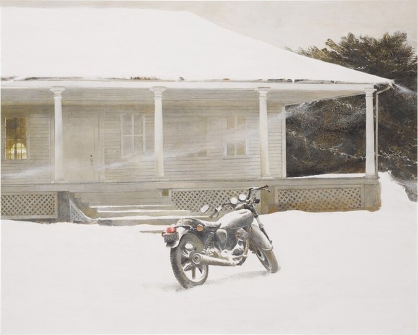 Э́ндрю Нью́элл Уайет (англ. Andrew Newell Wyeth, 1917 - 2009). Дрифтинг.1991Дерево, темпера.60,3 х 74,9 см.