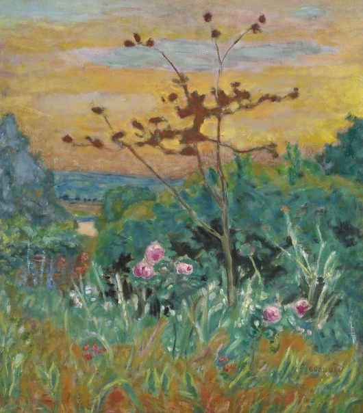 Пьер Боннар (фр. Pierre Bonnard; 1867 — 1947). Jardin à Vernonnet Сад в Верноне.Oil on canvas; 61 by 53.8 cm© Sothebys