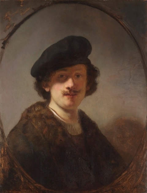 Рембрандт ван Рейн / Rembrandt van Rijn (15 июля 1606 - 1669). Автопортрет.