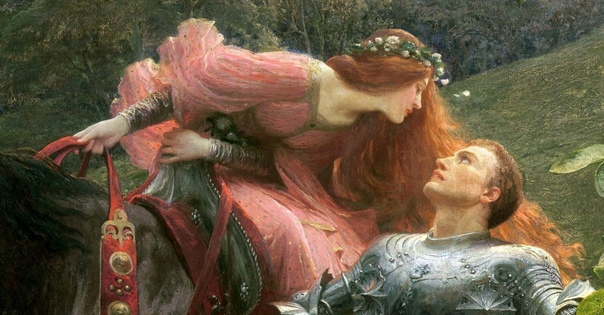 «Прекрасная дама, не знающая милосердия», Сэр Фрэнсис Бернард Дикси 1902г. Холст, масло. Картина английского художника написана под впечатлением баллады «Прекрасная жестокая дама» или «La Belle