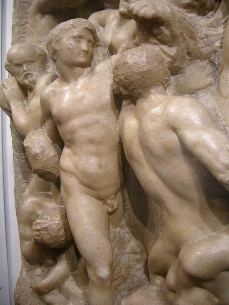 «Битва кентавров», Микеланджело ок. 1492 г. Мраморный барельеф, Размер: 84,5 х 90,5 см. Дом Буонарроти, ФлоренцияНезавершенная мраморная скульптура является последней работой Микеланджело
