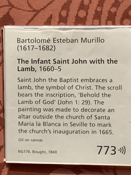 Шедевры лондонской Национальной галереи в деталях Бартоломе Эстебан Мурильо, «Юный Святой Иоанн с ягненком»