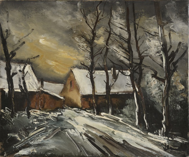 Морис де Вламинк фр. Maurice de Vlaminck; 1876 — 1958) — французский живописец-пейзажист.Дома под снегом, ок. 1940. Холст, масло, 54 х 65