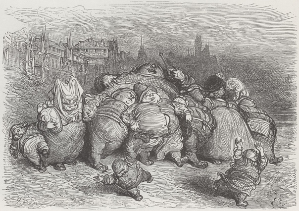 «Гаргантюа и Пантагрюэль» в иллюстрациях Гюстава Доре В 1854 г. в Париже было выпущено дешевое издание: «Сочинения Рабле с иллюстрациями Гюстава Доре». «Я не могу описать волнение, которое