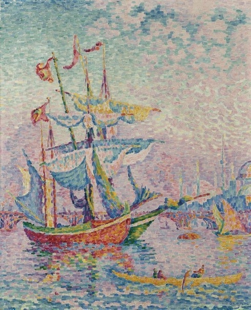Поль Синьяк (фр. Paul Signac, 1863 — 1935 ). LA CORNE DOR. LE PONT Oil on canvas; 81 х 65.5 cm 1907