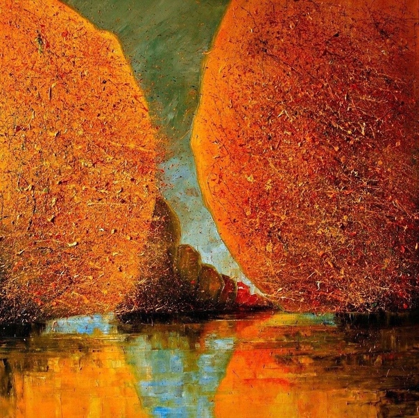 Осенняя пора на картинах Юстины Копаня Польская художница создаёт пейзажи, дарящие эмоциональный взрыв, спокойствие и умиротворение. Justyna Kopania работает в необычной технике, используя