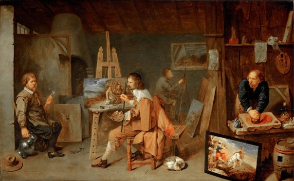 Мастерская художника Когда-то мастерских как таковых не существовало – средневековые живописцы трудились в помещениях, которые предоставлялись им монастырями, изображать что-либо, кроме сюжетов