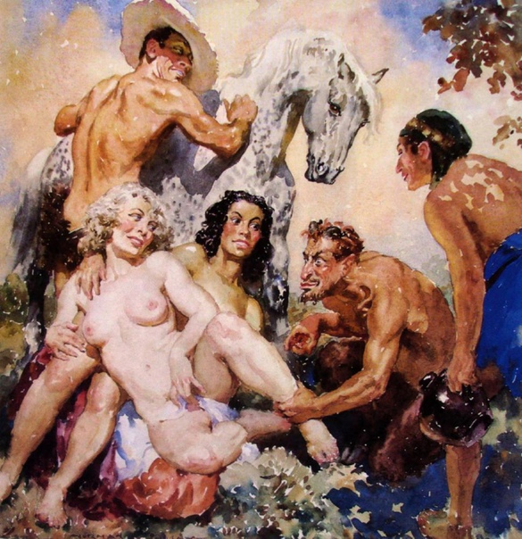 Красавицы, солдаты и демоны. Norman Lindsay (1879-1969) Работы австралийского художника-мистика Нормана Линдсея, наибольшую популярность которому принесли акварельные рисунки и книжная