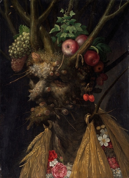 «Четыре сезона в одном портрете», Джузеппе Арчимбольдо 1590г. Национальная галерея искусства, Вашингтон В аллегорическую композицию собраны все элементы, которыми одаривает нас природа весной,