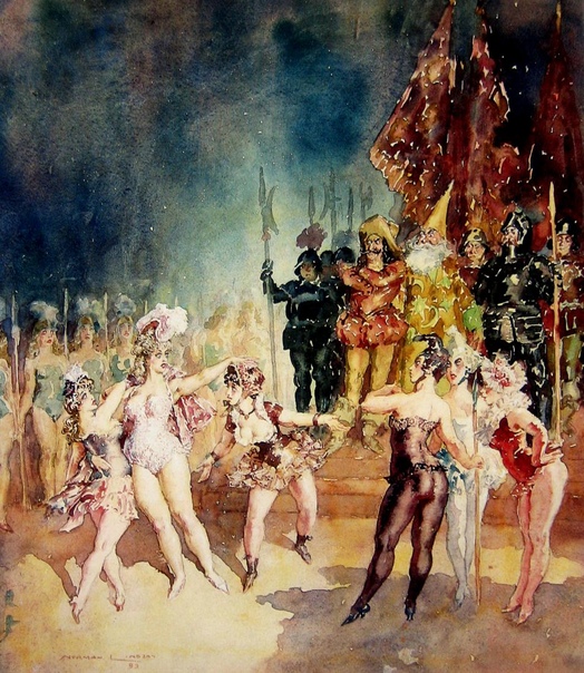 Красавицы, солдаты и демоны. Norman Lindsay (1879-1969) Работы австралийского художника-мистика Нормана Линдсея, наибольшую популярность которому принесли акварельные рисунки и книжная