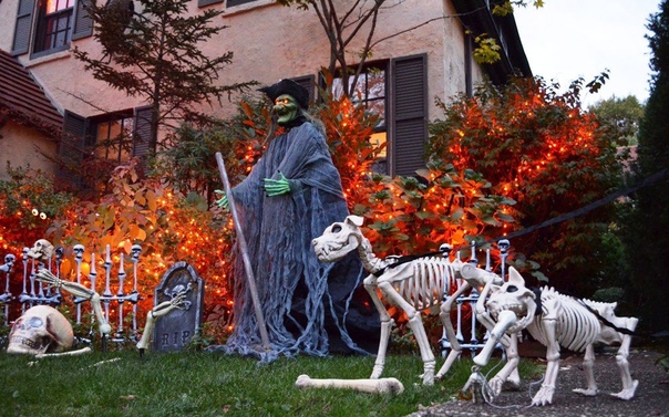 Как люди украшают свои дома и дворы к Хэллоуину Halloween — это один из самых популярных праздников в западных странах. На улицах начинается настоящее соревнование соседей, которые стараются