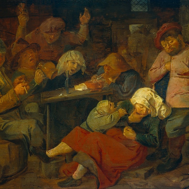 «Крестьянская пьянка», Адриан Брауэр 1625-1626 гг. Холст, масло. Размер: 18,6 х 26 см. Рейксмюсеум. Амстердам Фламандский художник Адриан Брауэр усвоил практику создания небольших картин из