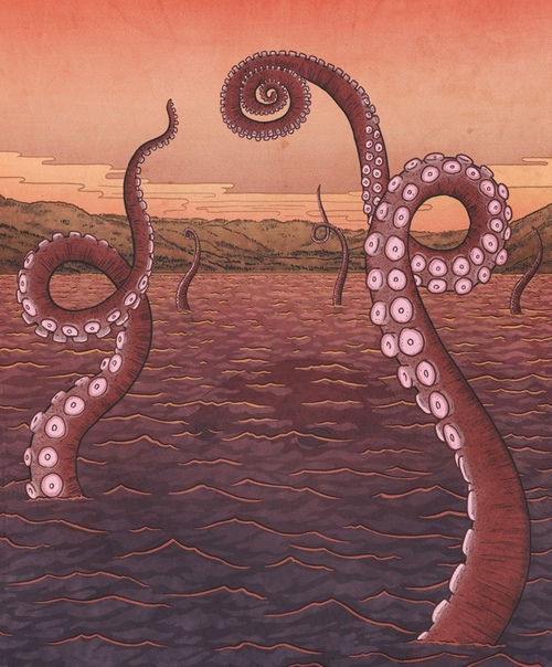 Самые страшные японские монстры: Аккорокамуи Аккорокамуи - гигантский 100-метровый осьминог из японской мифологии и синтоизма. Представляет собой огромного осьминога ярко-красного цвета с