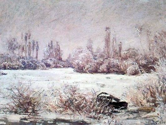 «Мороз», Клод Моне 1880г. Холст, масло. Размер: 60.5×99.5 см. Музей д’Орсе, Париж Зимних пейзажей у Клода Моне не так много: художник предпочитал рисовать яркие краски лета – маки, воду,