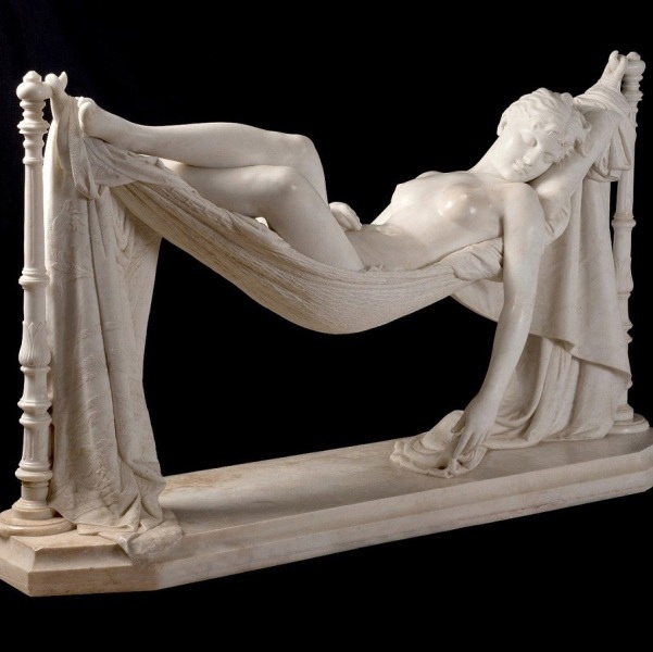 Антонио Фрилли (1860-1920) Флорентийский скульптор «Обнаженная, лежащая в гамаке» 1890
