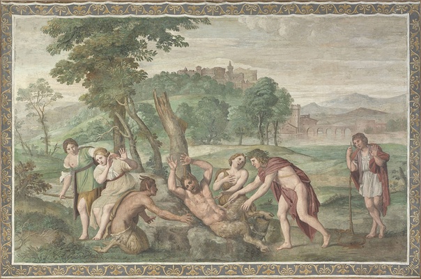 Título completo: El desollamiento de Marsyas Artista: Domenichino y asistentes Fechas de artistas: 1581 - 1641 Serie: Frescos de Villa Aldobrandini Fecha de realización: 1616-18 Medio y soporte: