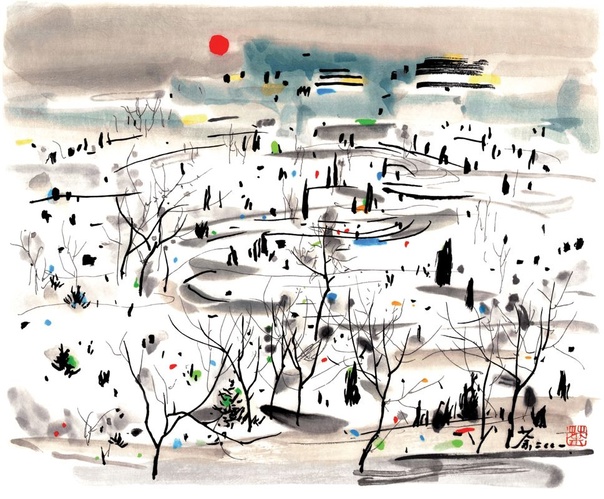 Ву Гуаньчжун Wú Guānzhōng, 吴冠中; 29 августа, 1919-2010) – китайский художник , широко признанный как основатель современной китайской живописи. Он считается одним из величайших современных