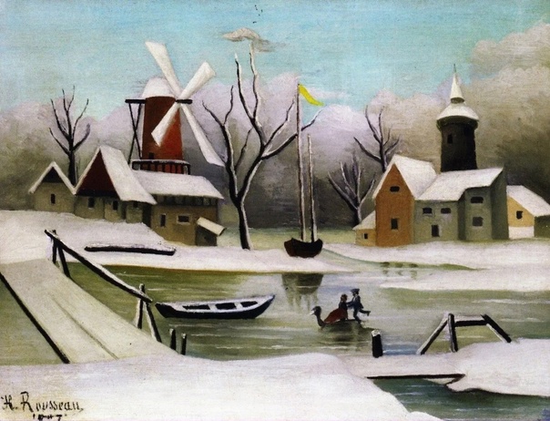 Анри Руссо ( Henri Rousseau; 1844 - 1910 ). Зима.1907Холст, масло.40.3×52.1 см