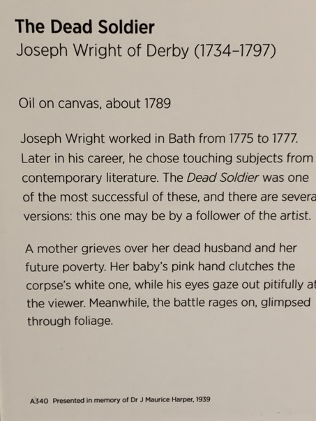 Шедевры Holburne Museum Музей искусств Холбурн, Бат, Великобритания) в деталях Джозеф Райт из Дерби, «Мертвый солдат», ок.