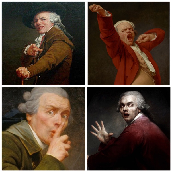 «Зевающий. Автопортрет», Джозеф Дюкре 1783 г. Холст, масло. Размер: 114,3x88,9 см. Музей Дж. Пола Гетти Джозеф Дюкре — французский портретист, придворный короля Людовика XVI считал, что о людях