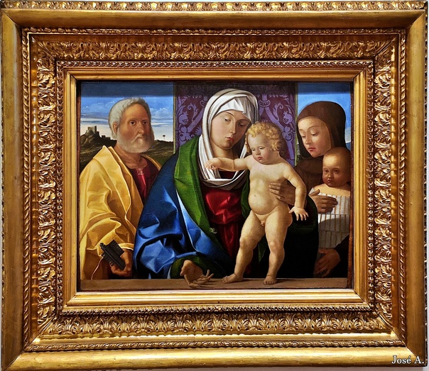 Pietro di NiccoloDuia (Venecia, noticias 1520-1529) Virgen y el Niño con los santos Pedro y Marina Alrededor de 1510-1520 Aceite en la tabla Inventario 1890 no. 904 El panel llegó a los Uffizi