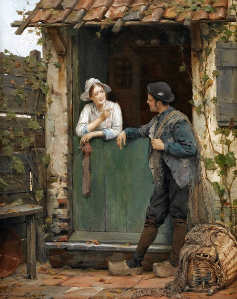 Любовная романтика на картинах Эдварда Антона Портилье Полотна этого бельгийского художника отличатся сочетанием реалистичной обстановка с идеалистической романтизированной трактовкой сюжета.