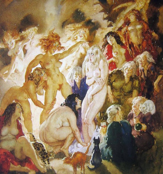Красавицы, солдаты и демоны. Norman Lindsay (1879-1969) Работы австралийского художника-мистика Нормана Линдсея, наибольшую популярность которому принесли акварельные рисунки и книжная