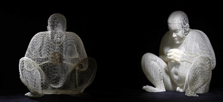 Бумажные скульптуры исчезающие в пространстве художника Хо Юн Шин